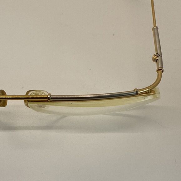 LOGO Paris Eyeglasses Half Rim Metal Frame 006 Gold Cream France 80's. - Picture 15 of 16